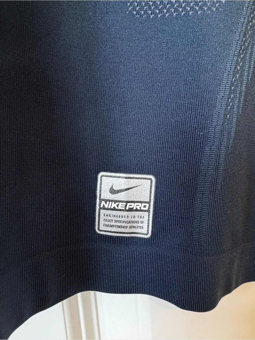Vintage Nike Pro Fitted Seamless Compression Training Shirt Navy Men’s L